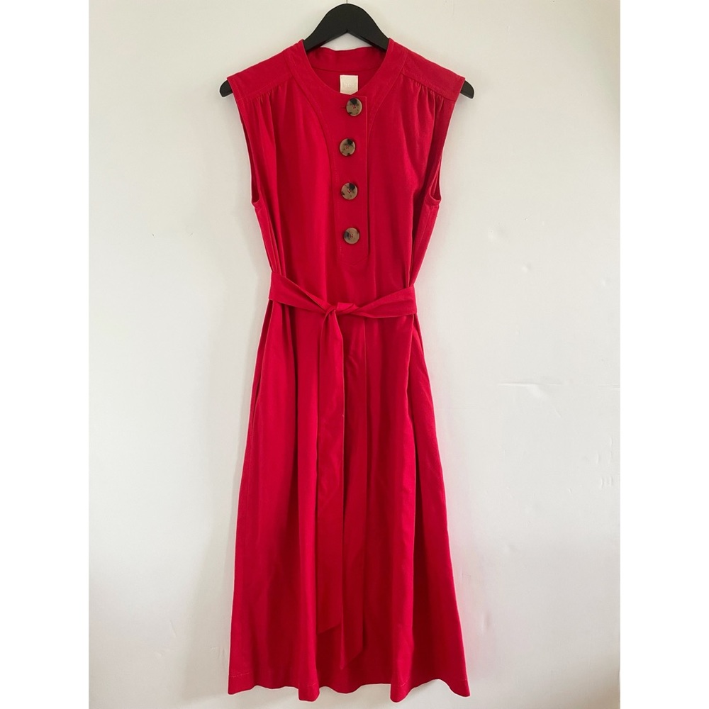 BIRD BROOKLYN silk noil red dress